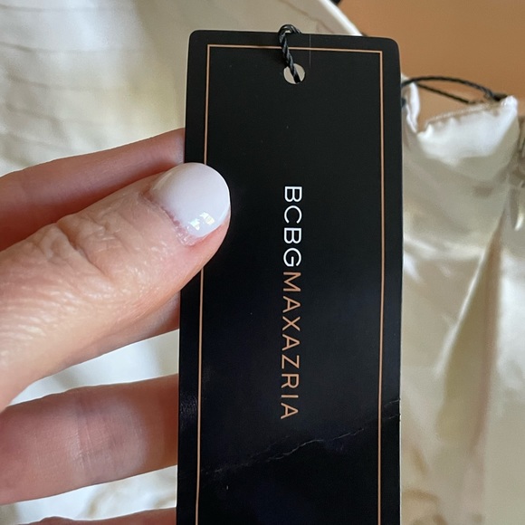 NWT BCBGMAXAZRIA Cream Quinby Taffeta Mini Dress Size 8 - Picture 4 of 6